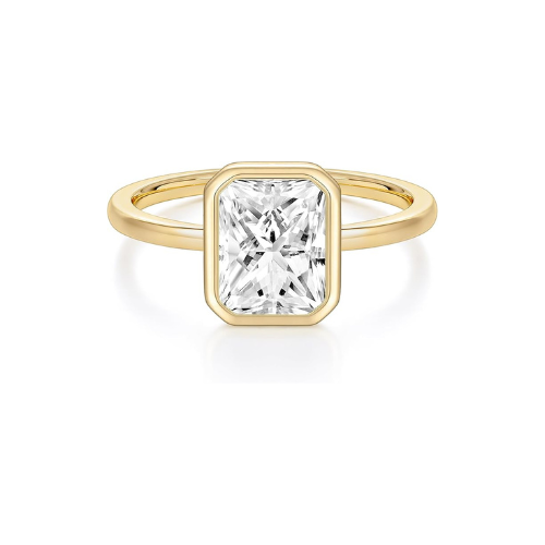 Rinfina Radiant Cut Bezel CZ Ring