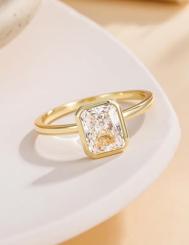 Rinfina 3CT Radiant Cut Bezel Ring - Image 3