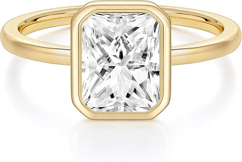 Rinfina 3CT Radiant Cut Bezel Ring