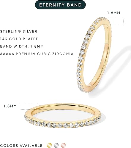 Rinfina Dainty CZ Stackable Eternity Ring - Image 3