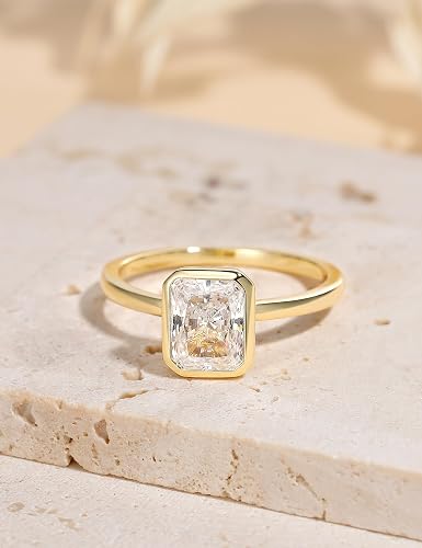 Rinfina 3CT Radiant Cut Bezel Ring - Image 2