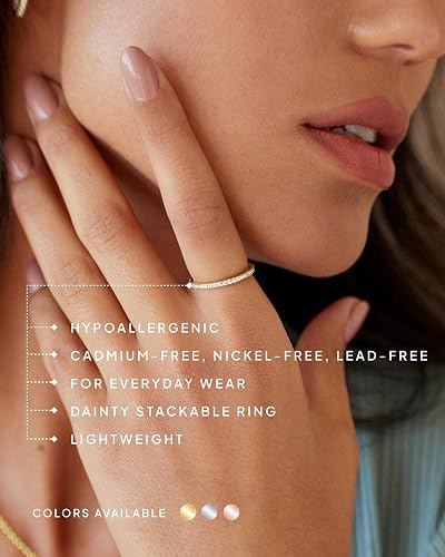 Rinfina Dainty CZ Stackable Eternity Ring - Image 4